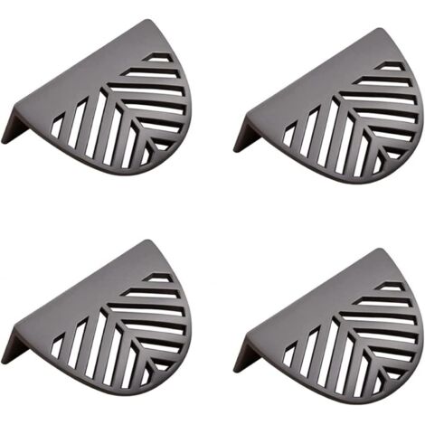 AIDUCHO 4pcs Forme Des Feuilles Boutons De Portes,Laiton Poignée De Porte Pour Tiroir, Cabinet Pulls Pour Tiroir Armoire Meuble Cuisine-Noir