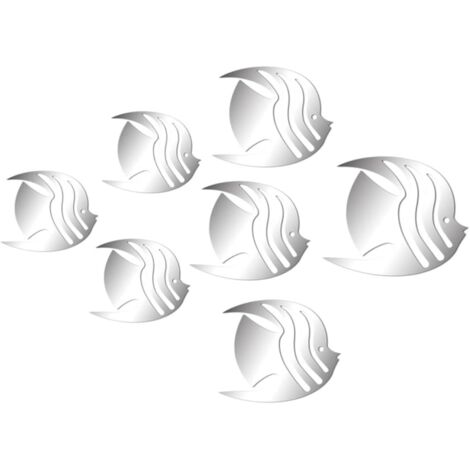 AIDUCHO 7 Pièces Décoration De Bureau Accents De Maison Décor D Poissons Stickers Muraux Amovible Stickers Muraux Animaux Stickers Muraux Océan Stickers Muraux Miroir Garniture 3D