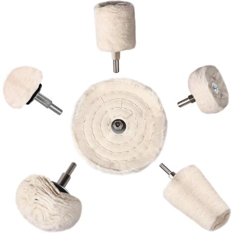 AIDUCHO Accessoires De Polissage, Visseuse Sans Fil, Roue / Tampon / Cône De Polissage, Kit De Brosses Coniques, En Velours De Coton, Pour Perceuse