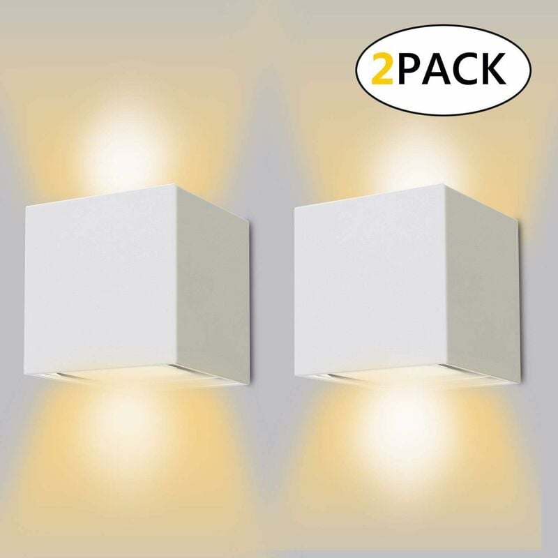 Aiducho - Applique Murale Led Exterieur 12w Lampe Murale Interieur 3000k Blanc Chaud Design Etanche Ip65 Applique Exterieure Pour Salon Chambre