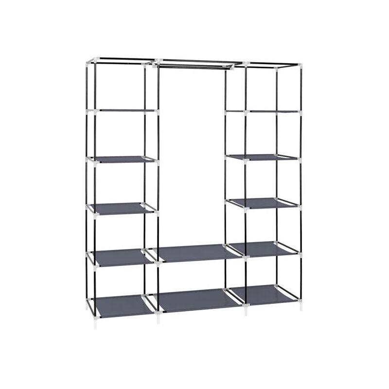 Aiducho - Armoire de Rangement en Tissu, Penderie avec Housse, Placard, Garde-Robe, 150 x 45 x 175cm, 5 Couches et 12 Compartiments, pour Chambre,