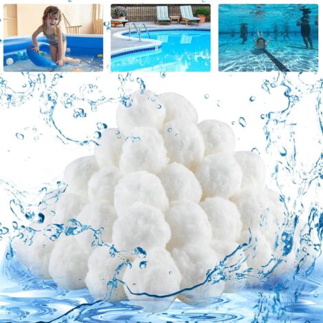 AIDUCHO Balles Filtrantes, 200g Pompe Piscine Balle Filtrante Peut Remplacer, Boules de Filtre de Piscine, Nettoyeur de Piscine, Média Filtre à Fibres