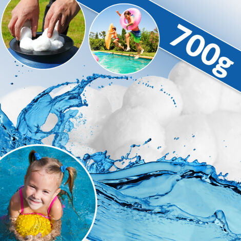 AIDUCHO Boules de filtration pour filtre à sable 700g Filtration piscine lavable Balle filtrante recyclable 5 cm Nettoyage bassin