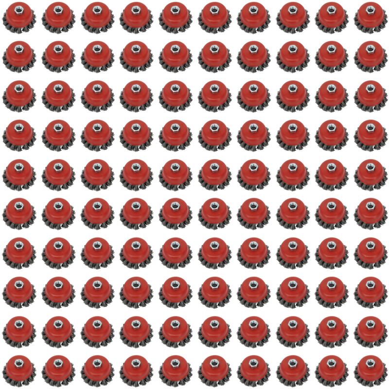 Aiducho - Brosse Metallique Meuleuse 100 Pièces 3 Pouces Brosse à Fils Métalliques Brosse Ronde Pour Meuleuse D'angle Brosse Boisseau Dérouillage