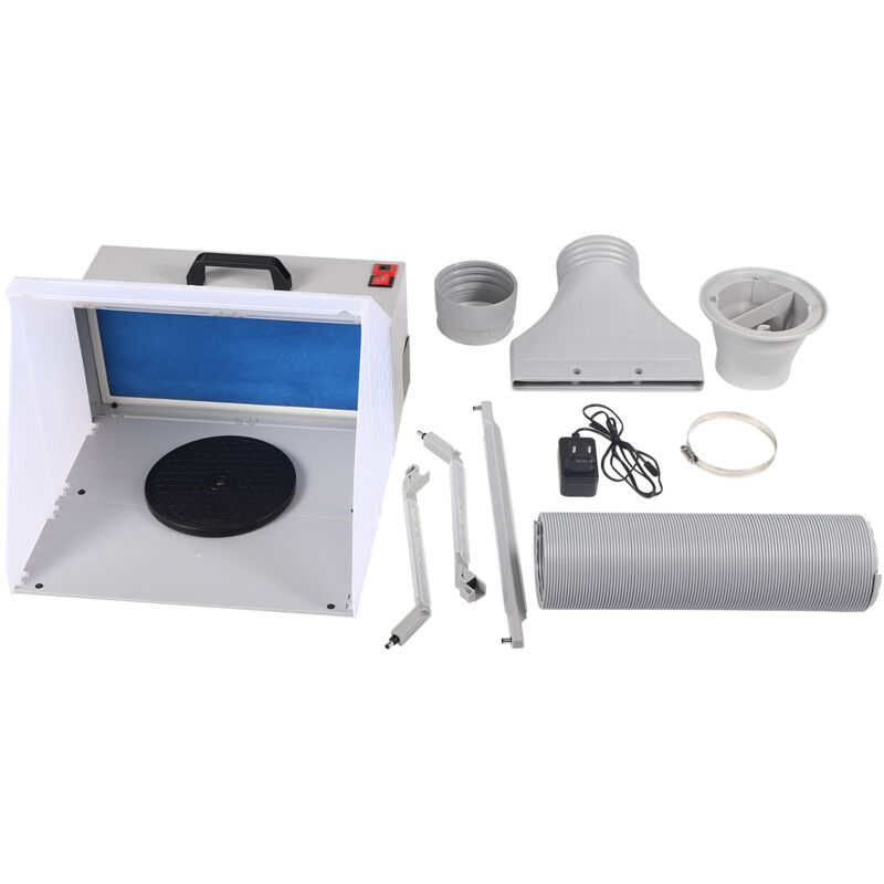 Aiducho - Cabine de Peinture Aérographe avec Lumières led, Boîte de Pulvérisation Pliable avec Plateau Tournant Ventilateur 4m³/Min pour Modèle