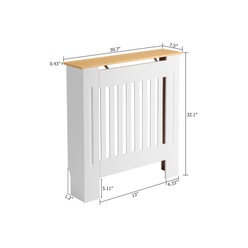 Aiducho - Cache-Radiateur Conception Traditionnelle Simple Ventilée Motif à Rayures Verticales En Panneau Mdf E1, Blanc 19x78x81.5cm