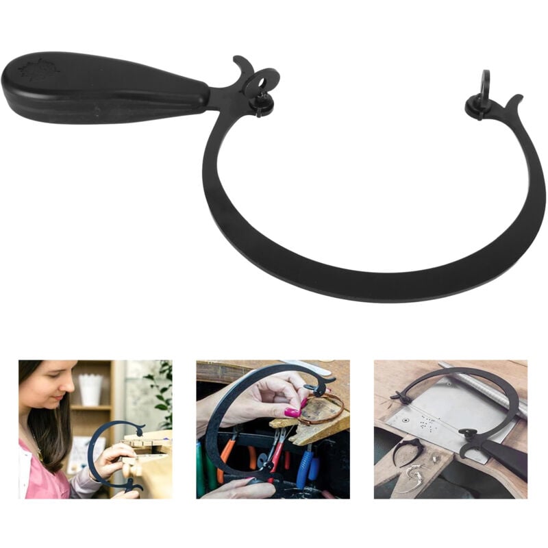 Aiducho - Cadre de scie à bijoux Cadre de scie à chantourner incurvé avec poignée noire pour outils d'artisanat du bois