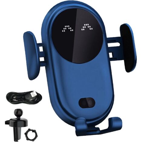 AIDUCHO Chargeur Induction Sans Fil Voiture, Automatic Clamping Chargeur Induction Voiture Rotation 360° Chargeur Telephone Voiture Clip Pour Iphone Samsung Huawei Lg Tous Les Appareils (Bleu)