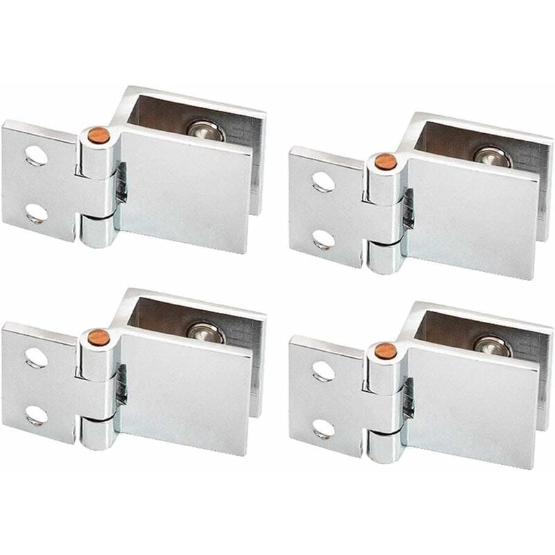 Aiducho - Charnière en Verre en Alliage,4 Pcs Clip de Porte en Verre Charnière pour Porte en Verre 0 Degrés, Sans Perçage de Verre à Charnière pour