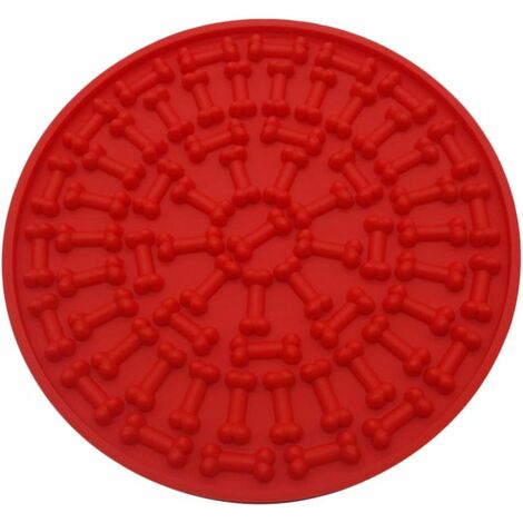 AIDUCHO Chien de Lécher Coussin de Bain, Chiot Formation Lèche Ventouse Lent Bol et Transfert Attention de Artefact de Bain, Outil de Bain pour Animaux de Compagnie (Rouge)