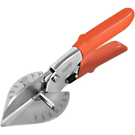 AIDUCHO Cisailles à angle, Cisailles à onglets multi-angles de 45-135 degrés le plastique, le PVC, le Liège Bandes