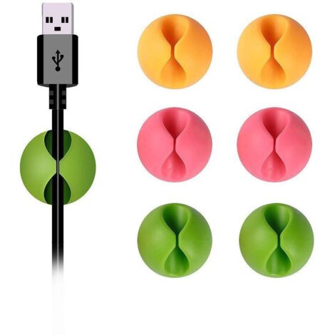 AIDUCHO CliPolystyrène (PS) De Câble, Câble De Bureau, CliPolystyrène (PS) De Fil De Bureau Pour Tout Votre Ordinateur, Câble Électrique, De Charge Ou De Souris (Coloré, 6 Pièces)