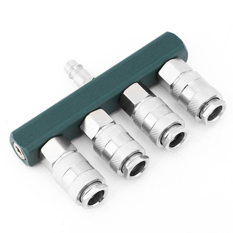 Aiducho - Connecteur rapide à 4 voies, Accessoires pneumatiques Tuyaux Raccords pneumatiques de coupleur de tuyau d'air à filetage 1/4 po npt