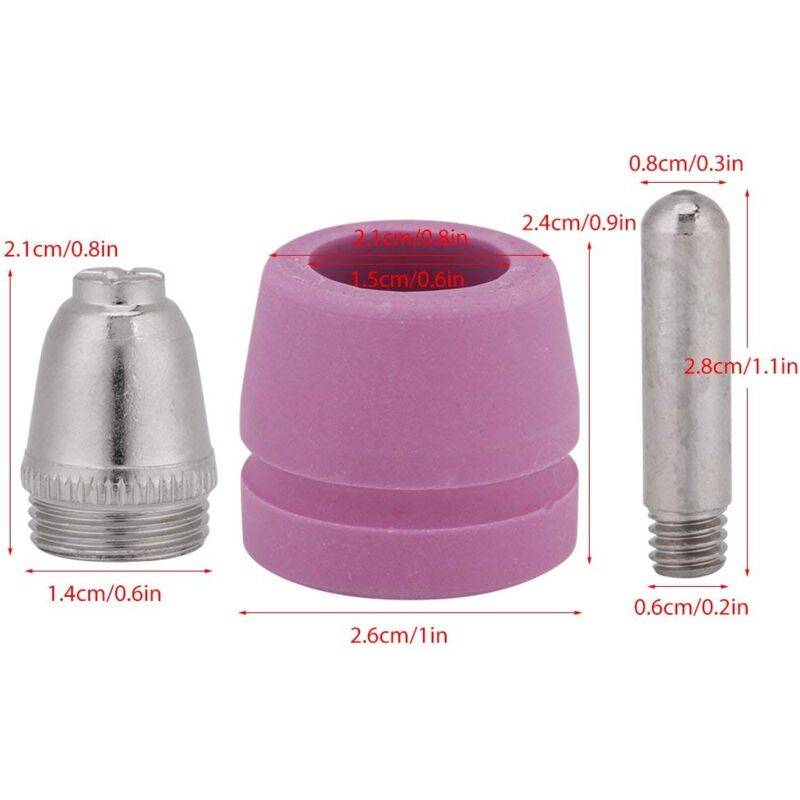 Aiducho - Coupeur De Plasma, 90 Pcs/Ensemble Ag-60 Torche De Découpe Au Plasma Consommables Electrode Buses Kit De Tasses Pour La Torche De Découpe