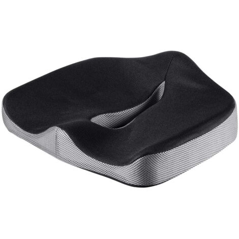 AIDUCHO Coussin De Siège De Forme Ergonomique  Anneau De Siège En Forme De O  Beignet De Siège En Mousse Visco Avec Fonction Mémoire (Noir/Gris)