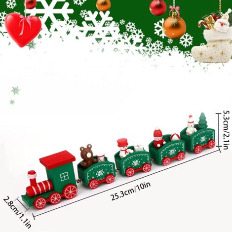 AIDUCHO Décoration De Noël En Bois En Forme De Train - Train De Noël - Décoration De Noël Et Cadeaux - Décoration De Jardin D'enfants