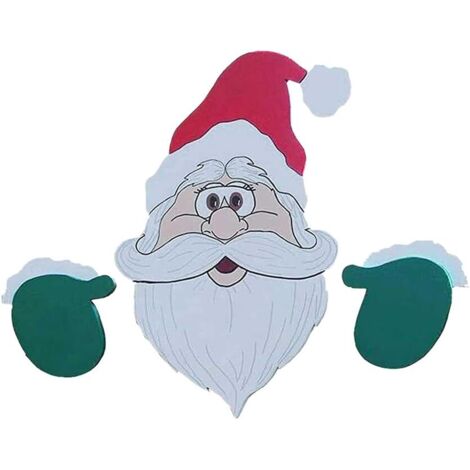 AIDUCHO Décoration De Noël Père Noël Clôture De Jardin Décoration De Noël Vieux Bonhomme Renne Bonhomme De Neige Clôture Vole D'extérieur (1 Pièce X Père Noël)