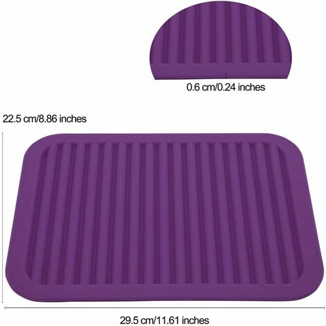 AIDUCHO Dessous de plat en silicone pour plats chauds et marmites, coussins chauffants pour plans de travail, tables, porte-pots, repose-cuillère, petits tapis de séchage, 2 pièces violet