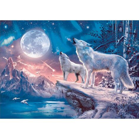 AIDUCHO Diamant Art Diamant Peinture Photos Plein Foret Loup Arctique DIY 5D Cristal Ensemble DIY Peinture 40x30 cm