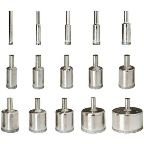 AIDUCHO Diamant Foret 15pcs 6-50mm Trépan Scies Cloche Outils Set Forets Diamant Cutter Acier Carbone Pour Verre Céramique Porcelaine Marbre Carrelage Granite