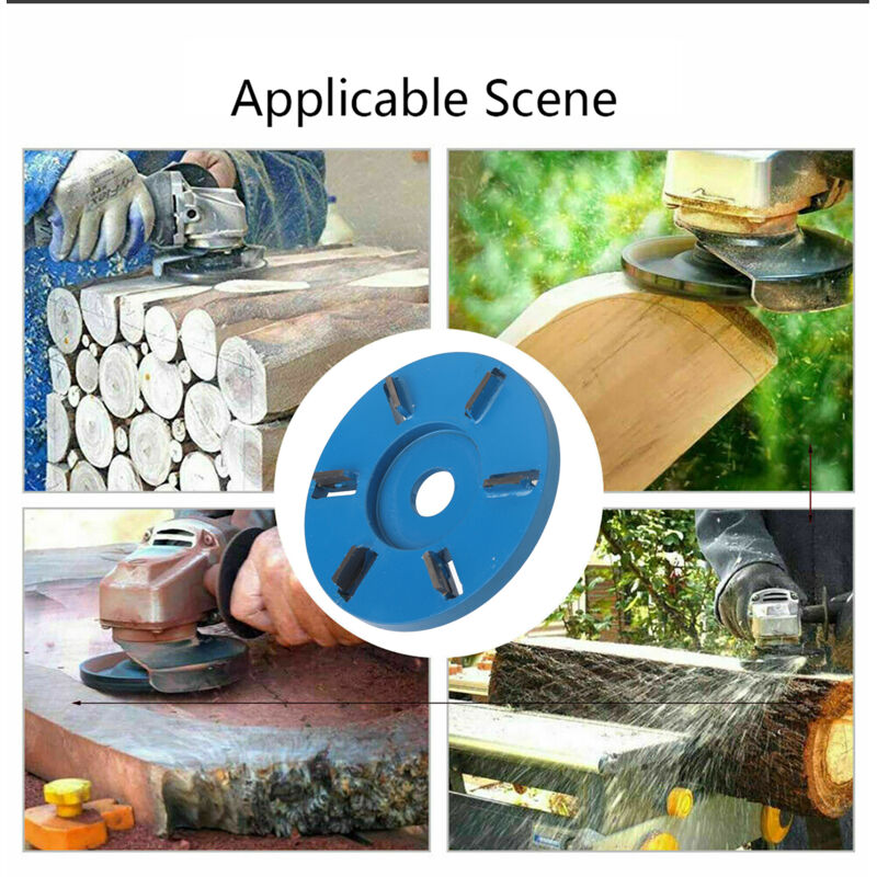Disque de Sculpture sur bois en acier à 6 Dents, fraise, Outil de Travail du bois, Meuleuse d'angle, Accessoires, lame plate - Aiducho