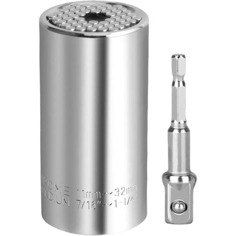 AIDUCHO Douilles Universelles (11–32 mm) – Outil universel multifonction avec adaptateur de perceuse pour dévisser n'importe quel boulon Cadeau pour papa, mari, petit ami, homme, fête des pères