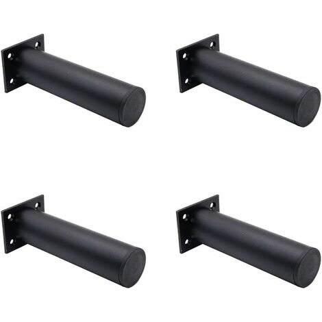 AIDUCHO Ensemble de 4 pieds de meubles réglables noir mat , en alliage d'aluminium 38x150 mm, pieds de support de table basse de meuble TV, pied de support de canapé de meuble