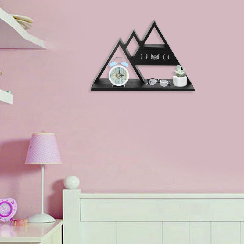 Tagère Triangulaire Avec Tiroir De Rangement, Support Mural En Bois, Décoration Murale Pour La Maison - Aiducho
