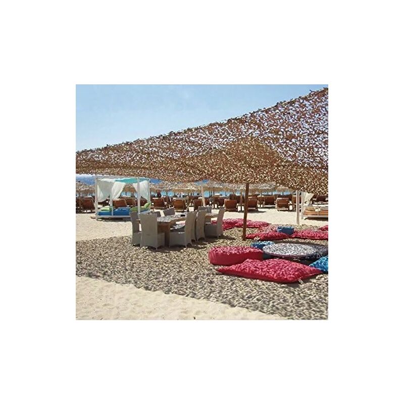 Filet de Camouflage Parfaits pour Chasse, Ombrage,Camouflage Décoration,Parasol,Terrasse Protection Solaire, Sable, 5x5m - Aiducho