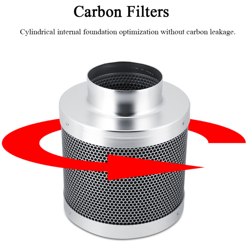 Filtre à Charbon en Acier Inoxydable de 4 Pouces, Filtre à Charbon Actif, Filtre à air d'échappement Hydroponique Maintiennent l'odeur de l'atelier