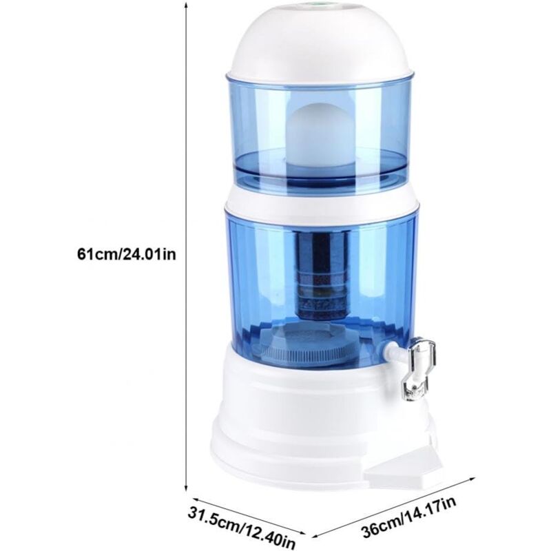 Filtre à Eau à Charbon Actif 16 l, élimination de L'Eau des Sédiments, de la Rouille et des Métaux Lourds, Filtre à Eau pour Eau Potable, Eau Douce