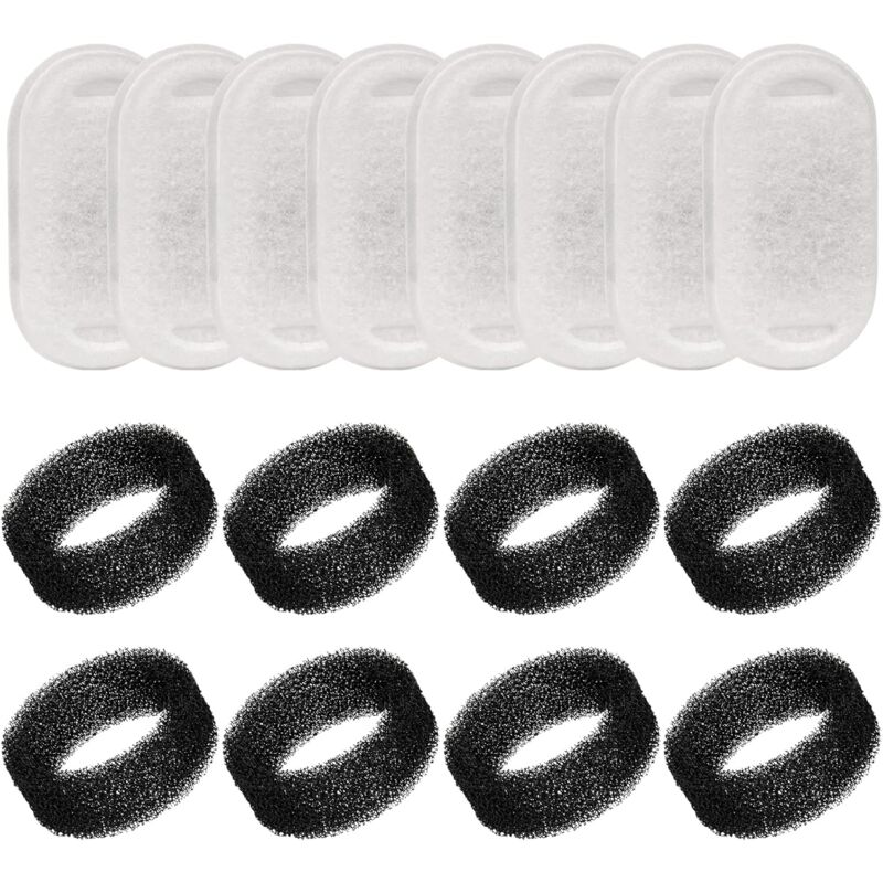 Filtres pour Fontaines Chat, 16 Pièces Filtres de Rechange pour Fontaines Chat et Chien, Filtre à Charbon Actif pour Fontaine Chat 3.2L Acier