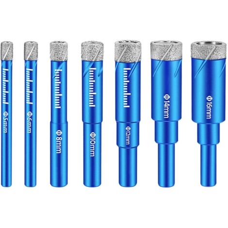 AIDUCHO Foret À Diamant Sec Scie Cloche Outil D'ouverture De Scie À Trou Brasés Pour Verre, Céramique, Carrelage, Granit, Marbre, 7pcs