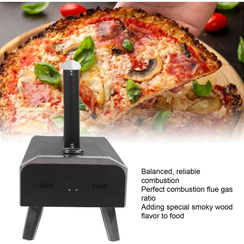 Four à Pizza D'ExtéRieur à Bois, PoêLe D'ExtéRieur, 12 Pouces, Portable, En Acier Inoxydable, Pour Jardin - Aiducho