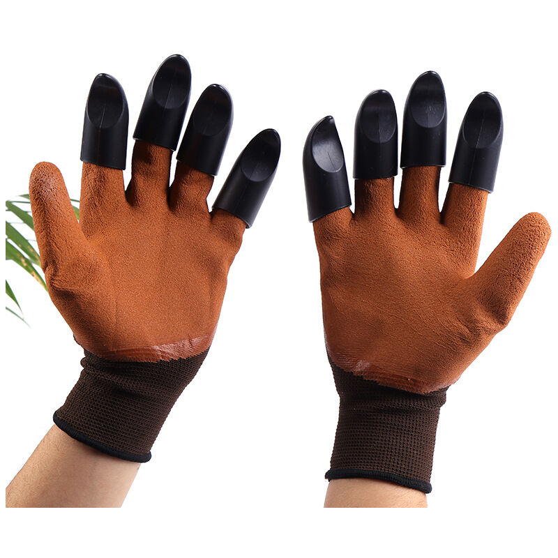 aiducho - gants de jardin avec griffes imperméables gants de génie jardinage pour creuser une plantation la ferme des gants de travail avec 8 griffes