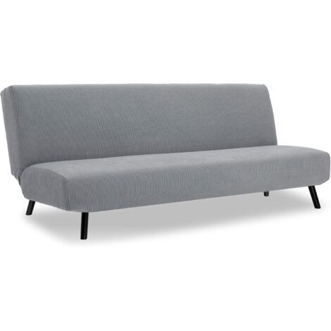 AIDUCHO Housse De Canapé Sans Bras,Pliant Canapé-Lit Extensible Housse De Canapé Clic Clac 3 Places Protect Jacquard Housse De Canapé(Gris Clair)M