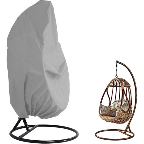 AIDUCHO Housse De Protection Pour Fauteuil Suspendu - 190 X 115 Cm - Oxford 210d Indéchirable - Housse De Protection Avec Cordon De Serrage - Imperméable - Coupe-Vent - Pour Meubles De Jardin(Gris)