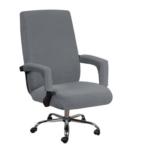 AIDUCHO Housse Pour Chaise De Bureau, Housse De Chaise Rotative, Housse De Chaise Extensible En Tissu Élastique Amovible Avec Housse D'accoudoir 2 Pièces, Protection De Housse De Chaise Pour Chaise De