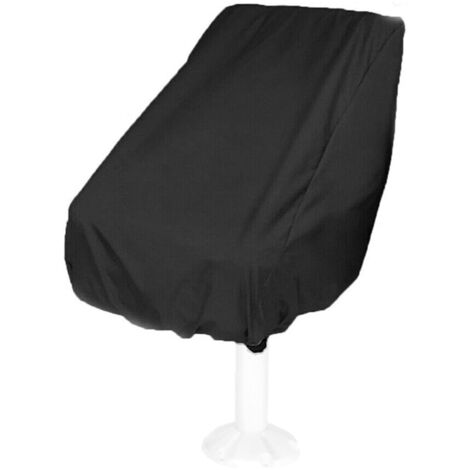 AIDUCHO Housse Pour Siège Pilote, Housse De Chaise De Bateau, Housse De Protection Contre La Poussière Siège De Yacht Résistant Aux Intempéries, Noir - 56x61x64cm