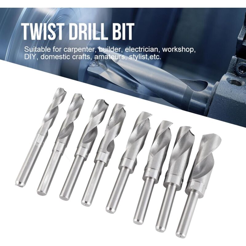 Jeu de 8 Forets Hélicoïdaux à Tige Ronde en Acier à Haute Teneur en Carbone Blanc pour Usage Industriel, Idéal pour Charpentier, électricien - Aiducho
