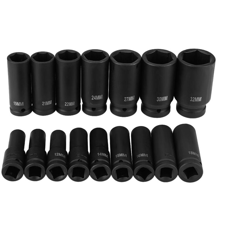 Jeu De Douilles Hexagonales à Air, 16 Pièces, 1/2 Pouces, Kit D'outils De Réparation 10mm-32mm - Aiducho