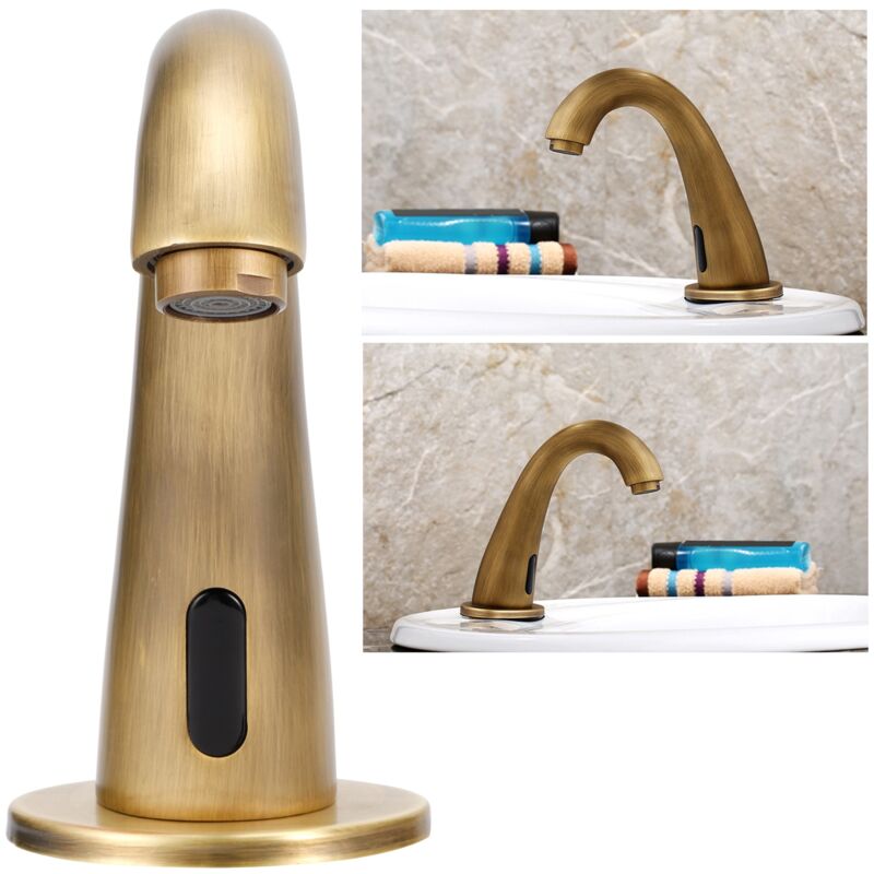 Aiducho - Kit de robinet G1/2 en cuivre antique avec capteur automatique, robinet d'eau sans contact pour la cuisine et la salle de bain