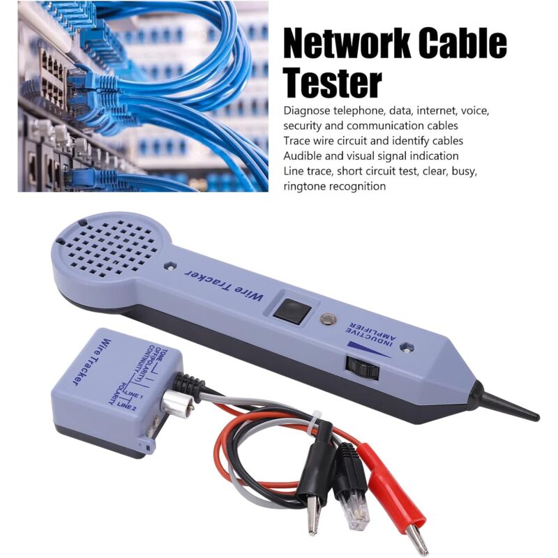 Aiducho - Kit Testeur de Traçage de Câble Réseau, Testeur de Circuit Traceur avec Indication Sonore et Visuelle, Kit Générateur de Tonalités pour