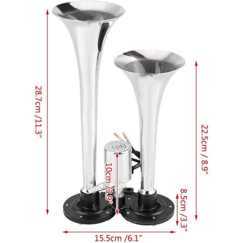 Klaxon à Air Double Trompette Super Puissant 150 Db 12/24 v, Klaxon De Bateau Étanche, Idéal Pour Voiture, Camion, Suv Et Bateau - Aiducho