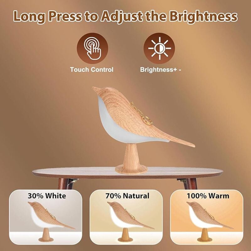 Aiducho - Lampe de Chevet Tactile, Lampe de Table Rechargeable, Veilleuse Tactile à 3 Couleurs à Intensité Variable, Lampes de Table Sans Fil pour