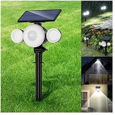 RHAFAYRE AIDUCHO Lampe Solaire Extérieur Jardin Ultra Puissante 88LED avec Détecteur de Mouvement Etanche IP65, Eclairage Spot Solaire Exterieur Sans Fil 360° Reglable Lumière Solaire Sécurité pour Chemin (Noi