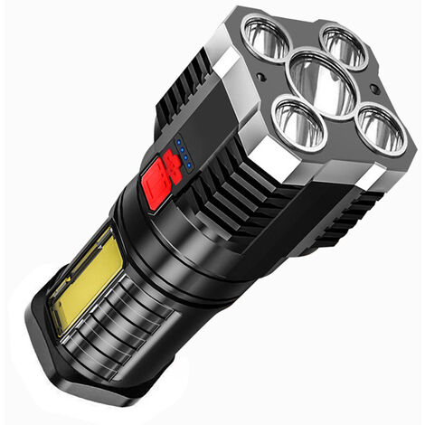 Aiducho – Lampe torche LED rechargeable 10000 lumens – Étanche IP65 – Zoomable – Autonomie jusqu'à 72h – Idéale pour camping et randonnées