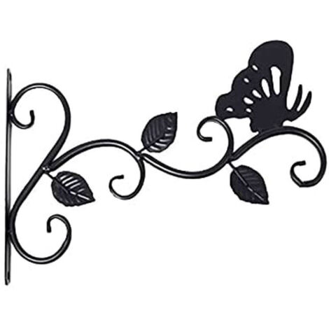 AIDUCHO Lot De 1 Supports Pour Plantes Suspendues, 12 Pouces Suspension Mural Crochet Plante En Métal, Suspension D'accessoires Pour Plantes Antirouille Et Robuste En Forme De Papillon, Noir