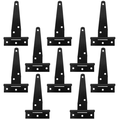 AIDUCHO Lot De 10 Charnières En T Robustes Pour Abri De Jardin En Bois 10,2 Cm