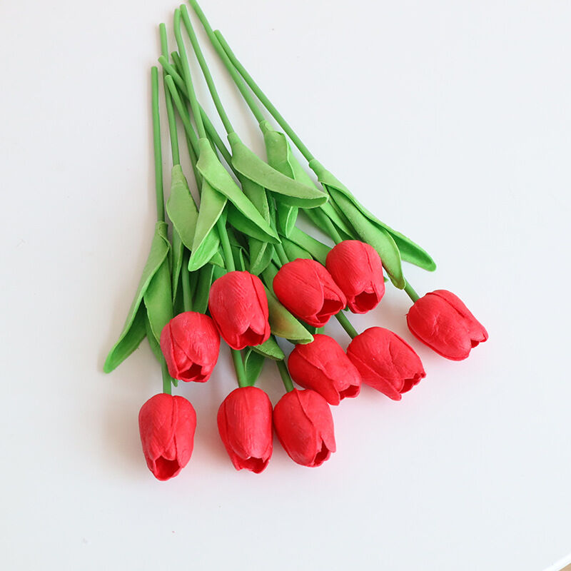 Lot De 10 Fleur Artificielle Tulipe Fausse Fleur Matériel De Latex Vrai Toucher De Mariage Chambre La Famille Hôtel Fête Intérieur Salle D'étude